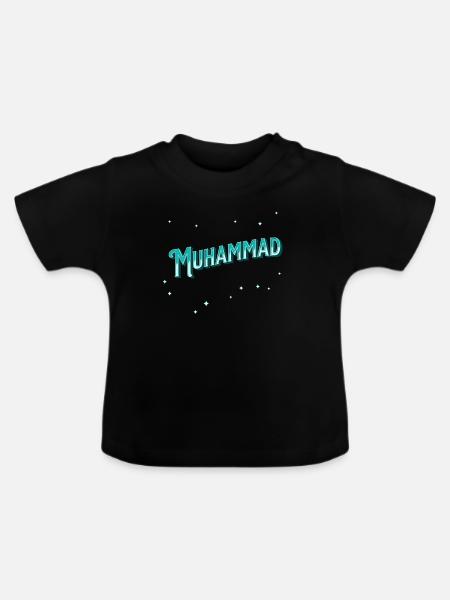 Muhammad Namen personalisiert - Baby Bio-T-Shirt mit Rundhals - Schwarz