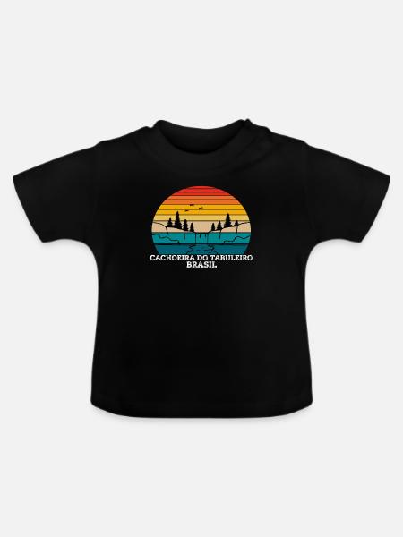 Cachoeira do Tabuleiro Brasil - Baby Bio-T-Shirt mit Rundhals - Schwarz