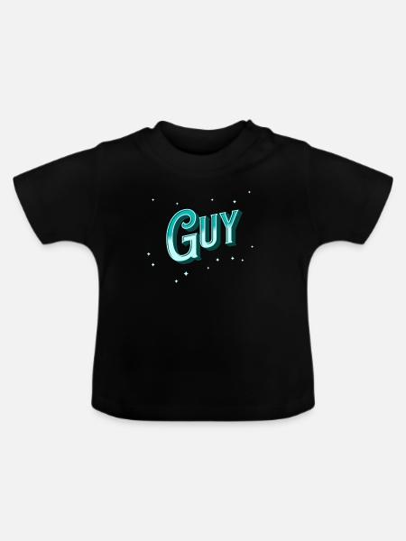 Guy Namen personalisiert - Baby Bio-T-Shirt mit Rundhals - Schwarz