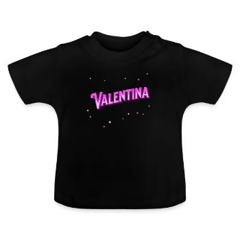 Valentina Namen personalisiert - Baby Bio-T-Shirt mit Rundhals - Schwarz - Vorne