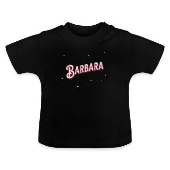 Prénom Barbara personnalisé - T-shirt bio col rond Bébé - noir - Devant