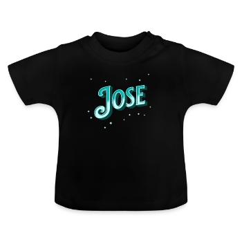 Jose Namen personalisiert - Baby Bio-T-Shirt mit Rundhals - Schwarz - Vorne