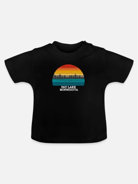 Pay Lake Minnesota - Baby Bio-T-Shirt mit Rundhals - Schwarz