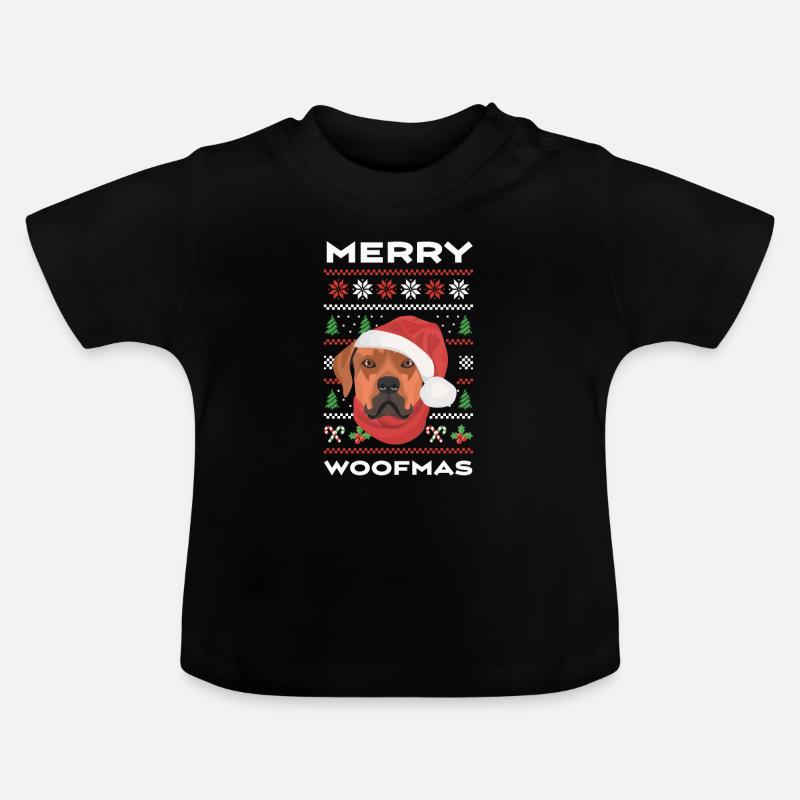 Rhodesian Ridgeback Joyeux Noël - T-shirt bio col rond Bébé - noir