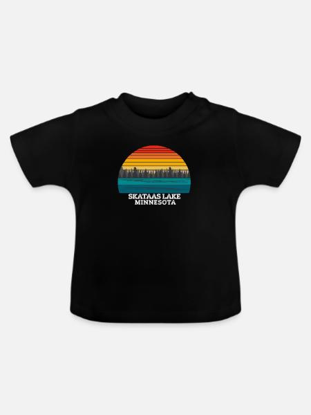 Skataas Lake Minnesota - Baby Bio-T-Shirt mit Rundhals - Schwarz