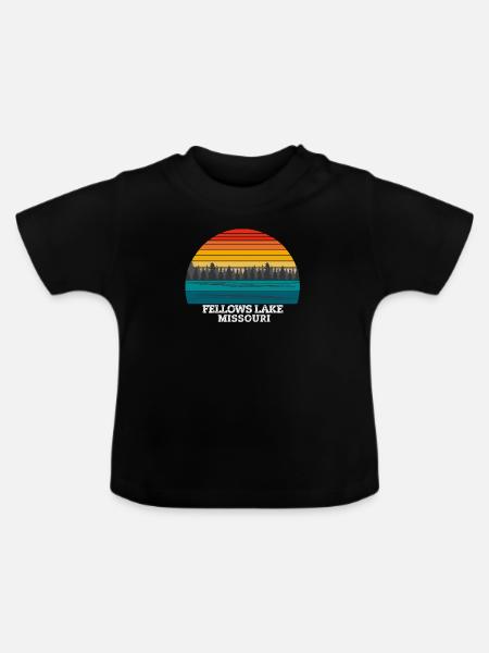 Fellows Lake Missouri - Baby Bio-T-Shirt mit Rundhals - Schwarz