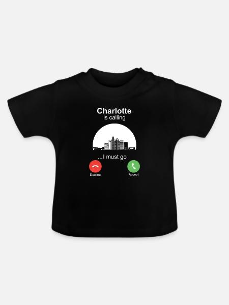 Charlotte is Calling - Baby Bio-T-Shirt mit Rundhals - Schwarz