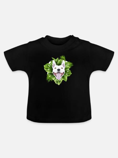 Tropical Bullterrier - Baby Bio-T-Shirt mit Rundhals - Schwarz