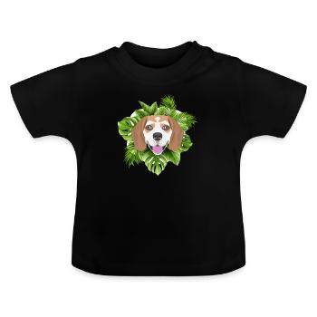 Tropical Beagle - T-shirt bio col rond Bébé - noir - Devant