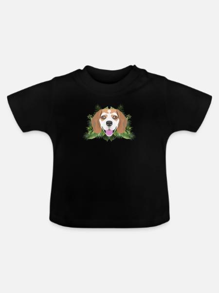 Tropical Beagle - Baby Bio-T-Shirt mit Rundhals - Schwarz