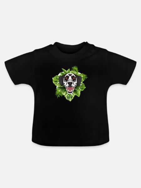 Tropical Dalmatiner - Baby Bio-T-Shirt mit Rundhals - Schwarz