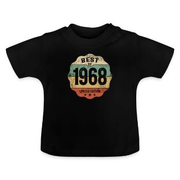 1968 Birthday 55 Years Old - Baby Organic T-Shirt with Round Neck - black - Front