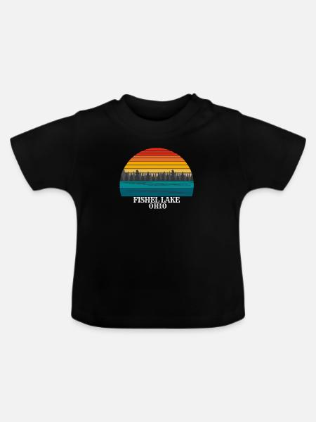 Fishel Lake Ohio - Baby Bio-T-Shirt mit Rundhals - Schwarz