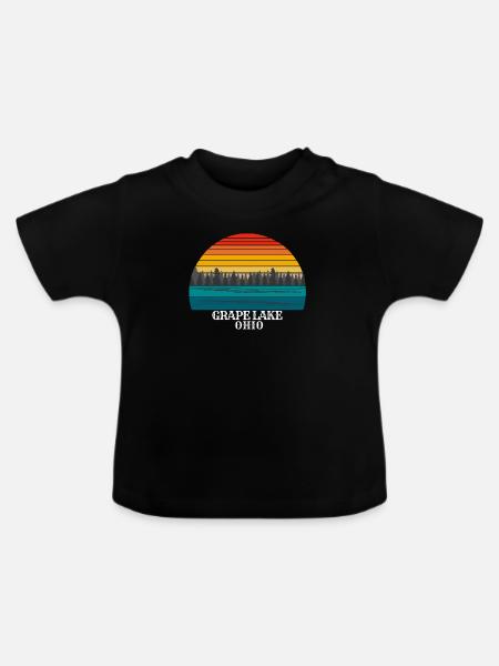 Grape Lake Ohio - Baby Bio-T-Shirt mit Rundhals - Schwarz