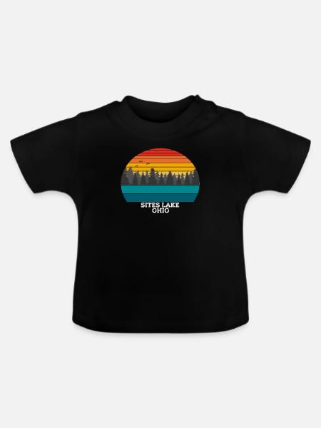 Sites Lake Ohio - Baby Bio-T-Shirt mit Rundhals - Schwarz