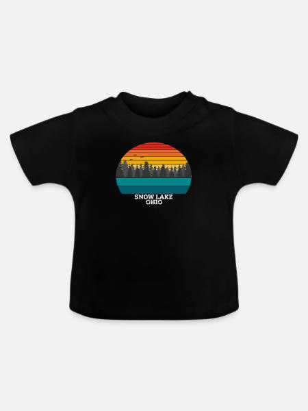 Snow Lake Ohio - Baby Bio-T-Shirt mit Rundhals - Schwarz