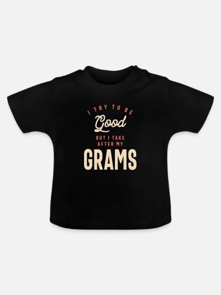 Omas Einfluss - Grams - Baby Bio-T-Shirt mit Rundhals - Schwarz
