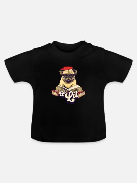 Get Lit Pug - Baby Bio-T-Shirt mit Rundhals - Schwarz