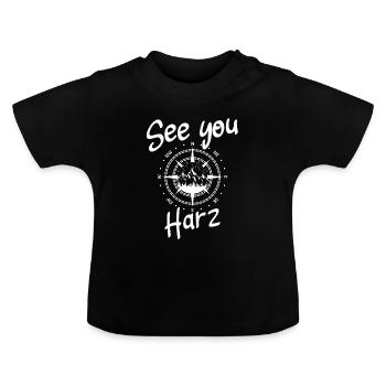 Harz Ski Monts Métallifères Snowboard - T-shirt bio col rond Bébé - noir - Devant