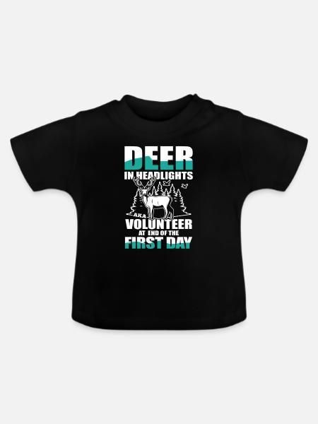 Deer In Headlights Volunteer - Baby Bio-T-Shirt mit Rundhals - Schwarz
