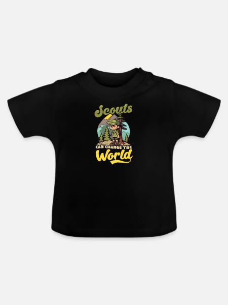 Scouting verändert die Welt - Baby Bio-T-Shirt mit Rundhals - Schwarz