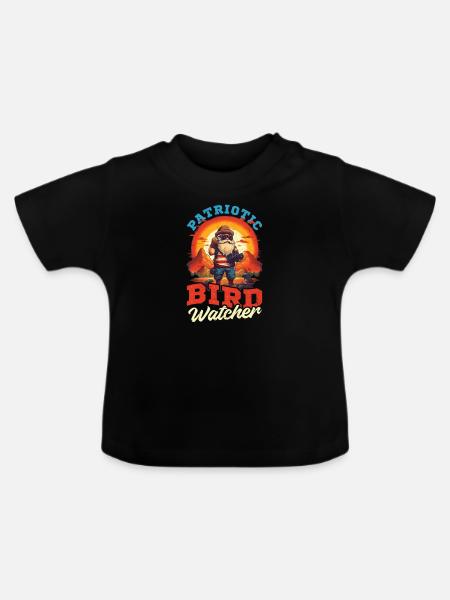 Vogelbeobachter Patriotischer Vogelbeobachter - Baby Bio-T-Shirt mit Rundhals - Schwarz