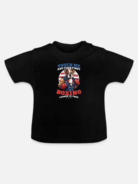 Boxen Boxen Lektion - Baby Bio-T-Shirt mit Rundhals - Schwarz