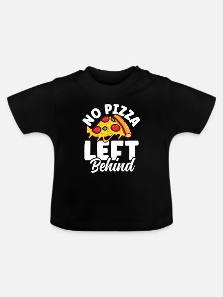 No Pizza Left Behind - Baby Bio-T-Shirt mit Rundhals - Schwarz