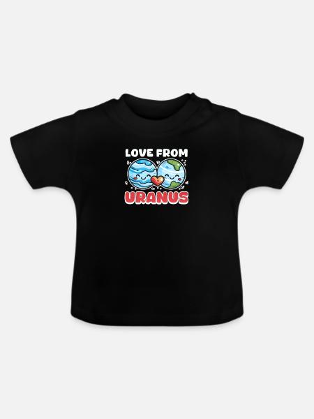 Uranus Liebe von Uranus - Baby Bio-T-Shirt mit Rundhals - Schwarz