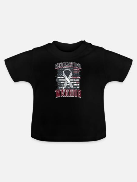 Glioblastom-Bewusstsein Glioblastom-Bewusstsein - Baby Bio-T-Shirt mit Rundhals - Schwarz