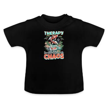 Koi Fish Therapy: Zen with a Splash of Chaos - Baby Organic T-Shirt with Round Neck - black - Front