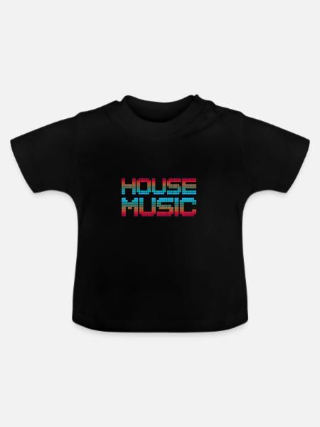 HOUSE Musik Tanzen Feiern - Baby Bio-T-Shirt mit Rundhals - Schwarz