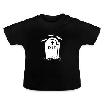 HALLOWEEN Friedhof Grab R.I.P - Baby Bio-T-Shirt mit Rundhals - Schwarz - Vorne