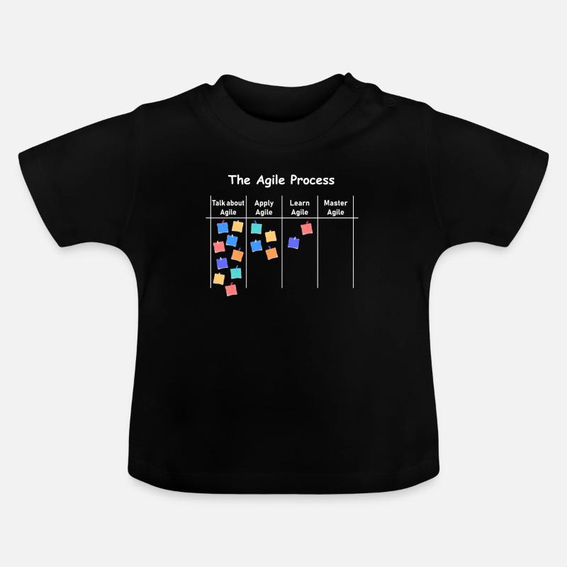 Agile Process AOE Projekt Prozessmanagement - Baby Bio-T-Shirt mit Rundhals - Schwarz