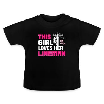 Cette fille aime son industrie d'électricien Lineman - T-shirt bio col rond Bébé - noir - Devant