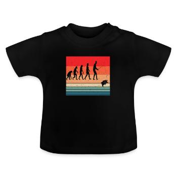 Pêche Evolution Vintage - T-shirt bio col rond Bébé - noir - Devant