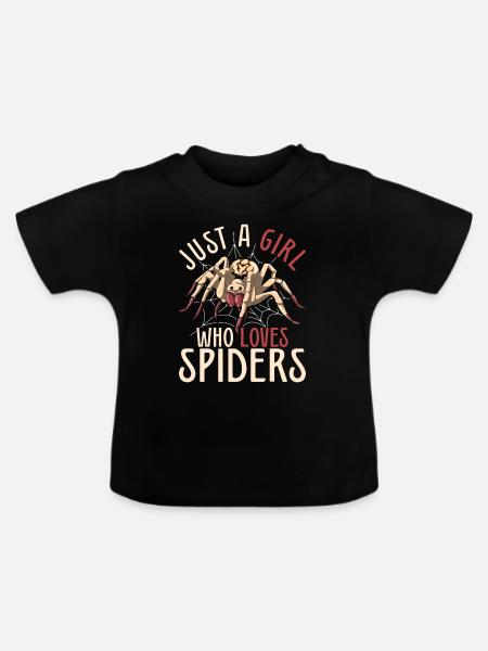 Arachnide Tierliebhaber Mädchen Geschenk Spinne - Baby Bio-T-Shirt mit Rundhals - Schwarz