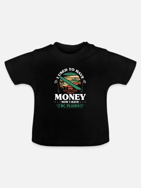 RC-Flugzeug RC-Flugzeug - Baby Bio-T-Shirt mit Rundhals - Schwarz