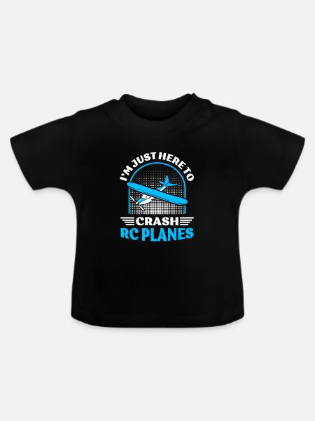 RC-Flugzeug RC-Flugzeug - Baby Bio-T-Shirt mit Rundhals - Schwarz