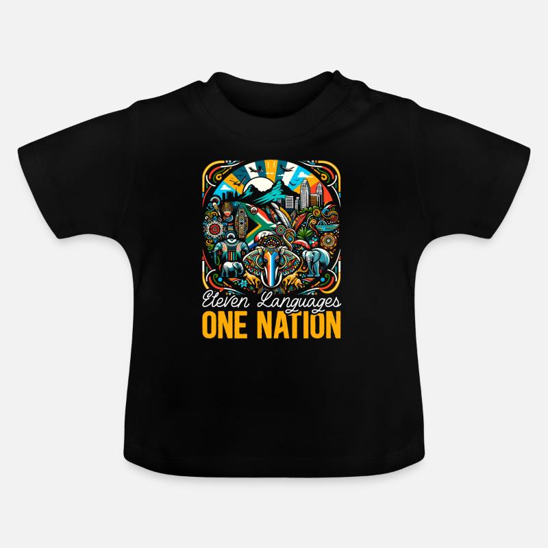 Fierté de l’Afrique du Sud Drapeau sud-africain - T-shirt bio col rond Bébé - noir