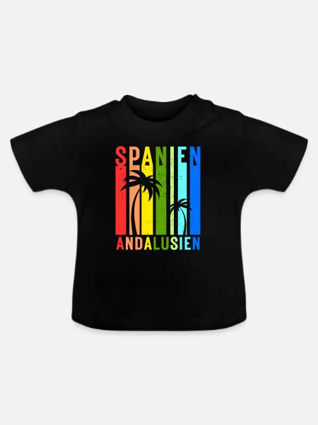 Andalusien Spanien Urlaub Idee - Baby Bio-T-Shirt mit Rundhals - Schwarz