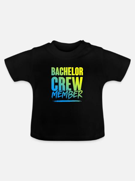 Bachelor Crew - Baby Bio-T-Shirt mit Rundhals - Schwarz