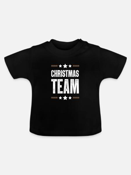 Christmas Team - Baby Bio-T-Shirt mit Rundhals - Schwarz