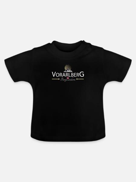 Vorarlberg Bergwandern - Baby Bio-T-Shirt mit Rundhals - Schwarz