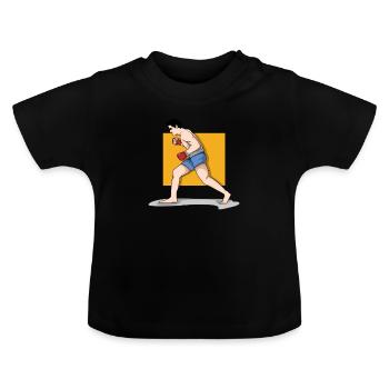 Idée de cadeau Sparring Fighter d'Arts Martiaux - T-shirt bio col rond Bébé - noir - Devant