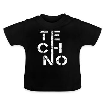 Minimal Techno - Baby Bio-T-Shirt mit Rundhals - Schwarz - Vorne