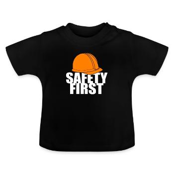 Safety First Safety First Protective Helmet Protect - Baby Organic T-Shirt with Round Neck - black - Front