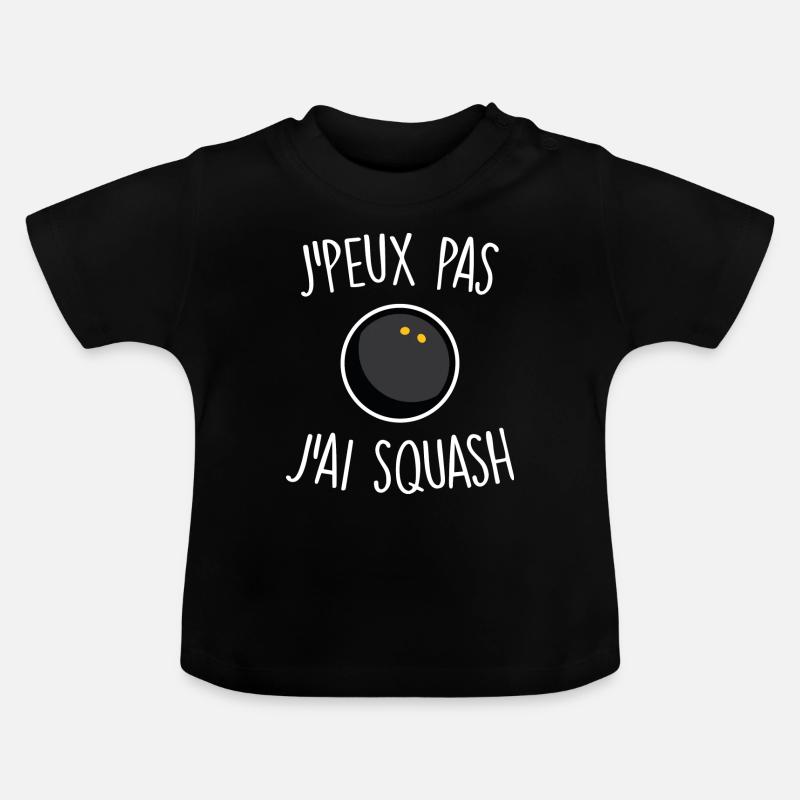 J'peux pas j'ai squash - T-shirt bio col rond Bébé - noir