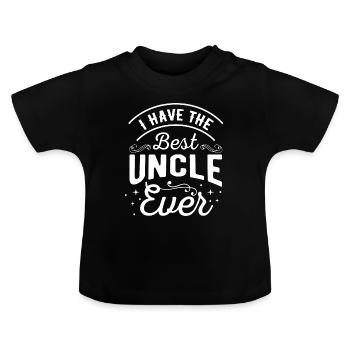 Cadeau bébé oncle oncle oncle brorson neveu - T-shirt bio col rond Bébé - noir - Devant
