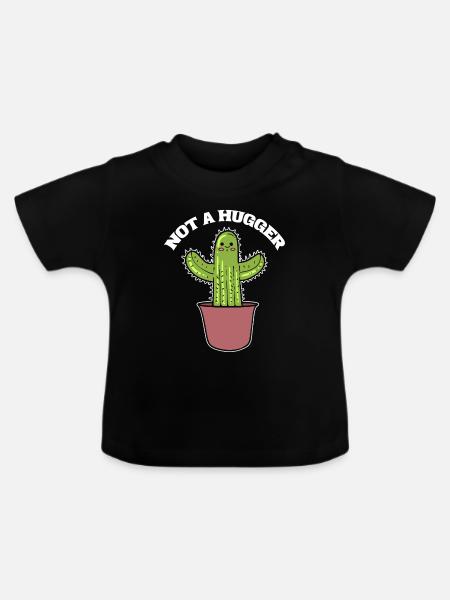 Not A Hugger Einzelgänger - Baby Bio-T-Shirt mit Rundhals - Schwarz
